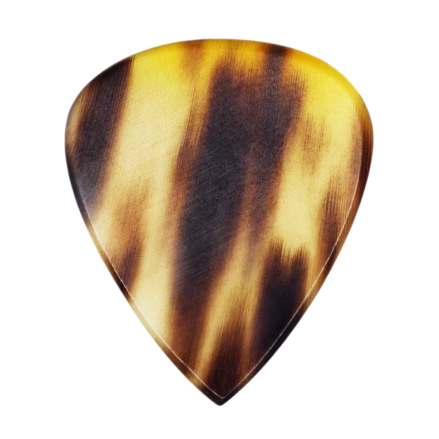 Black And White Buffalo Horn Guitar Or Bass Pick - 1.5 mm Heavy Gauge - 351 Shape - Natural Finish Handmade Specialty Exotic Plectrum