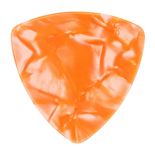 Celluloid Orange Pearl Guitar Or Bass Pick - 0.46 mm Light Gauge - 346 Rounded Triangle Shape