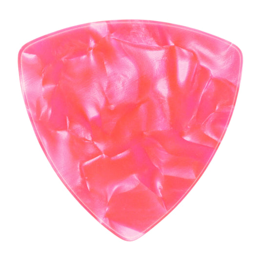 Celluloid Pink Pearl Guitar Or Bass Pick - 0.46 mm Light Gauge - 346 Rounded Triangle Shape