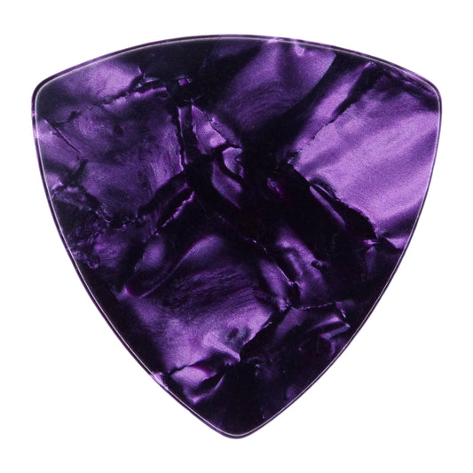 Celluloid Purple Pearl Guitar Or Bass Pick - 0.46 mm Light Gauge - 346 Rounded Triangle Shape