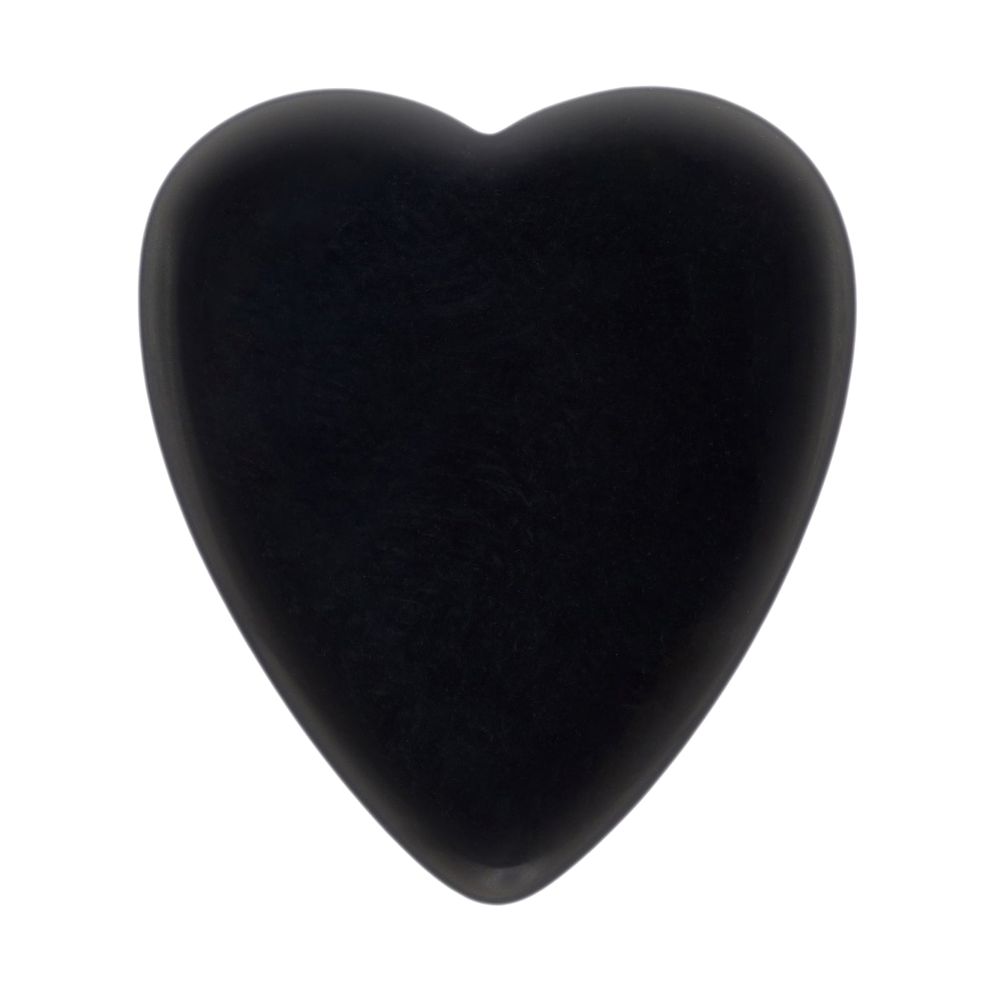 Black Obsidian Volcanic Glass Stone Guitar Or Bass Pick - 3.0 mm Ultra Heavy Gauge - 323 Heart Shape - Specialty Handmade Gemstone Exotic Plectrum