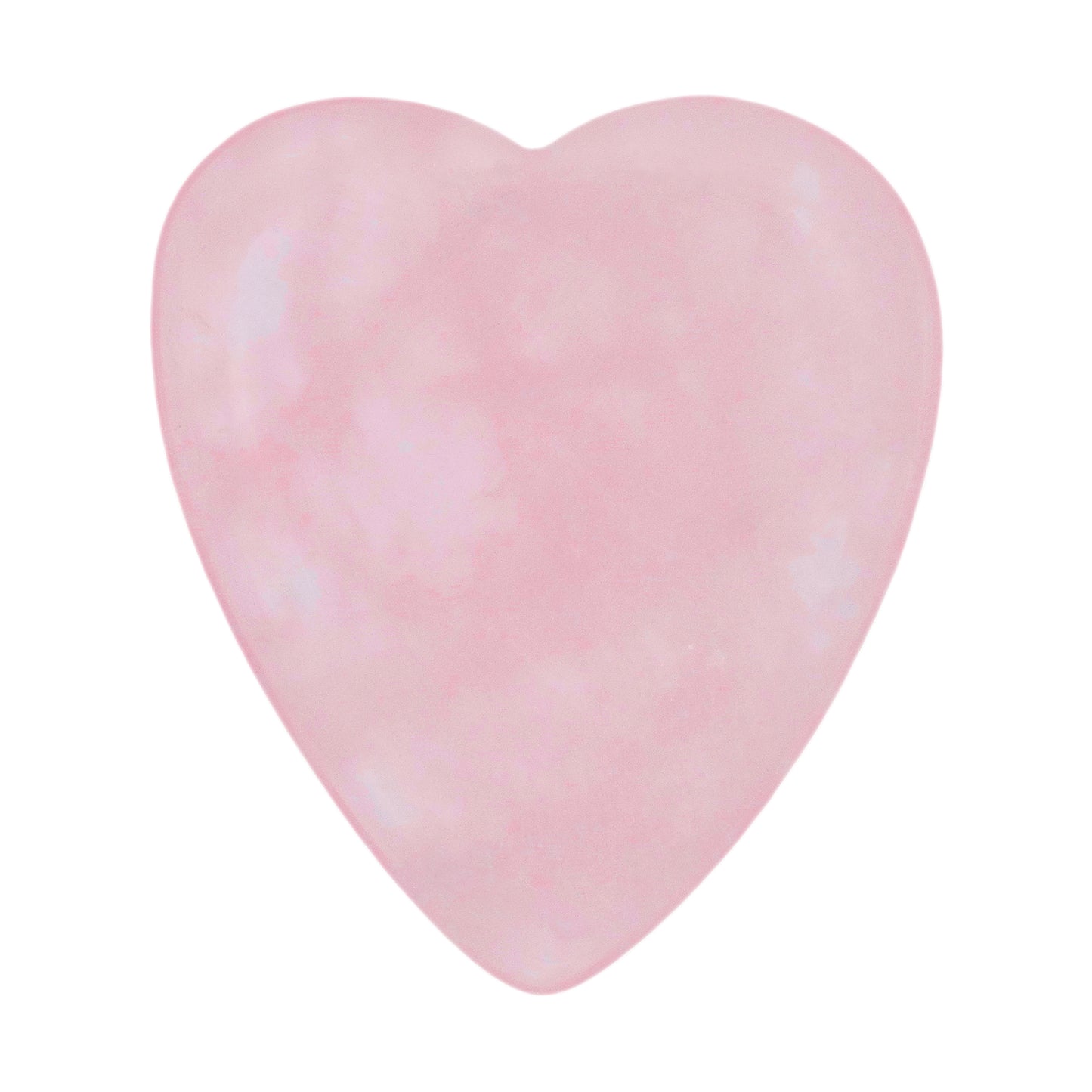 Rose Quartz Stone Guitar Or Bass Pick - 3.0 mm Ultra Heavy Gauge - 323 Heart Shape - Specialty Handmade Gemstone Exotic Plectrum