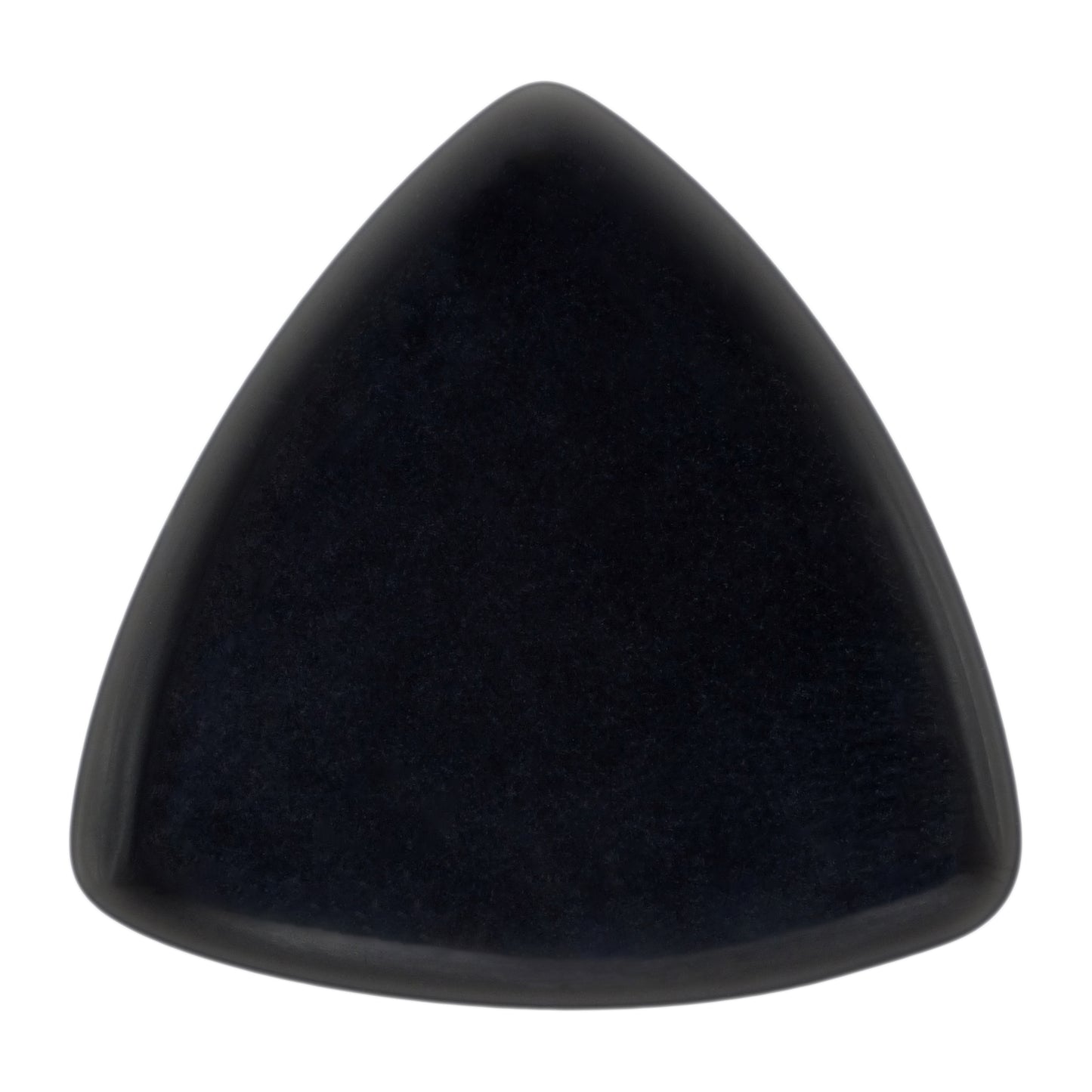 Black Obsidian Volcanic Glass Stone Guitar Or Bass Pick - 3.0 mm Ultra Heavy Gauge - 346 Rounded Triangle Shape - Specialty Handmade Gemstone Exotic Plectrum