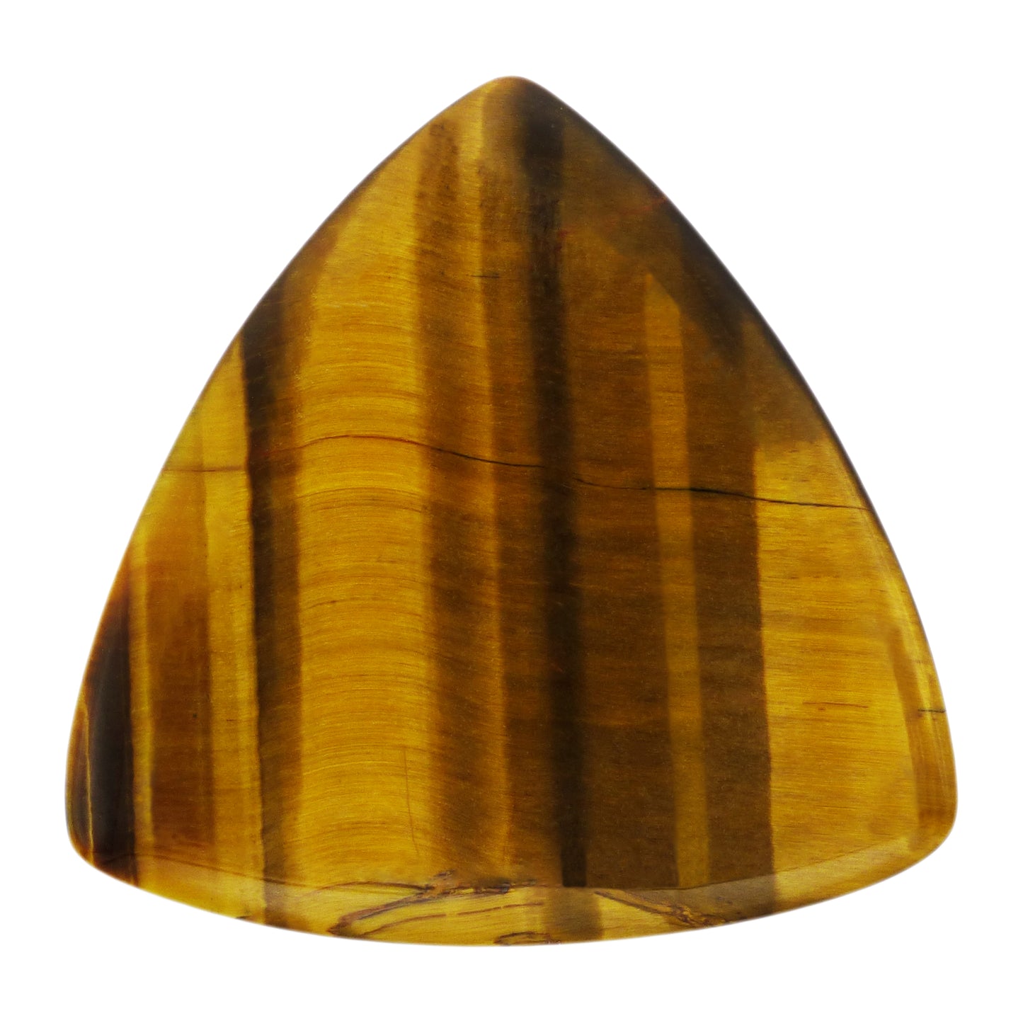 Yellow Tiger's Eye Stone Guitar Or Bass Pick - 3.0 mm Ultra Heavy Gauge - 346 Rounded Triangle Shape - Specialty Handmade Gemstone Exotic Plectrum