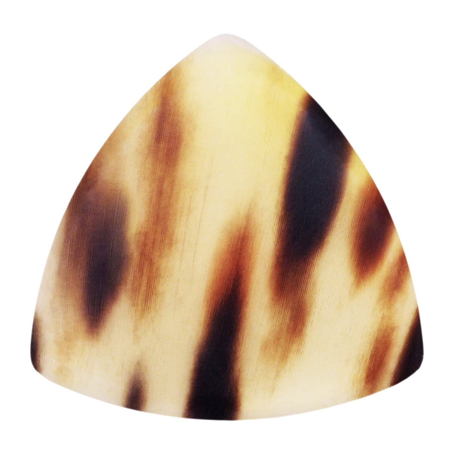 Black And White Buffalo Horn Guitar Or Bass Pick - 1.5 mm Heavy Gauge - 346 Rounded Triangle Shape - Polished Finish Handmade Specialty Exotic Plectrum