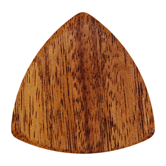 Teak Wood Guitar Or Bass Pick - 1.5 mm Heavy Gauge - 346 Rounded Triangle Shape - Natural Finish Handmade Specialty Exotic Plectrum