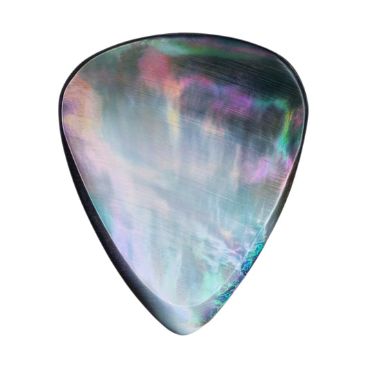 Black Abalone Shell Guitar Or Bass Pick - 2.0 mm - 351 Wedge Shape - Handmade Specialty Exotic Luxury Plectrum