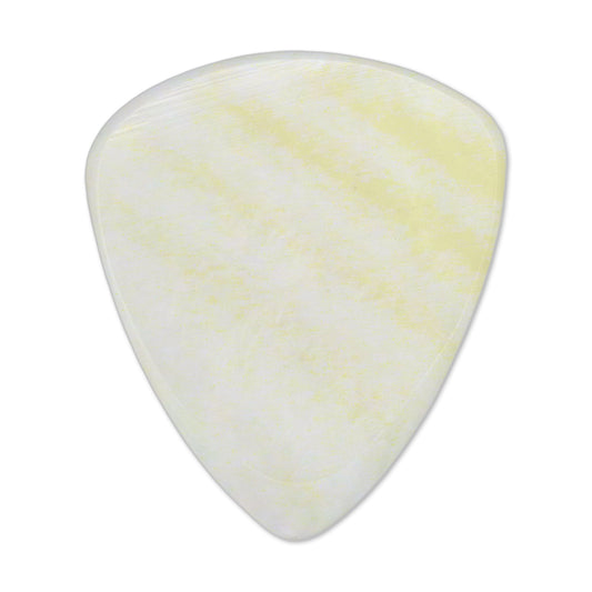White Abalone Shell Guitar Or Bass Pick - 2.0 mm - 351 Wedge Shape - Handmade Specialty Exotic Luxury Plectrum