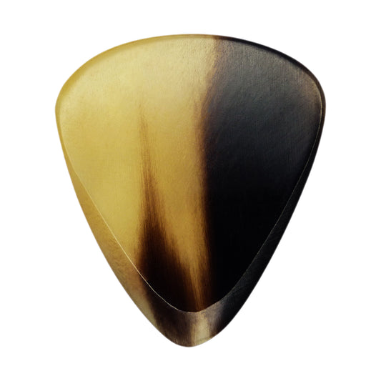 Black And White Buffalo Horn Guitar Or Bass Pick - 3.0 mm Ultra Heavy Gauge - 351 Wedge Shape - Polished Finish Handmade Specialty Exotic Plectrum