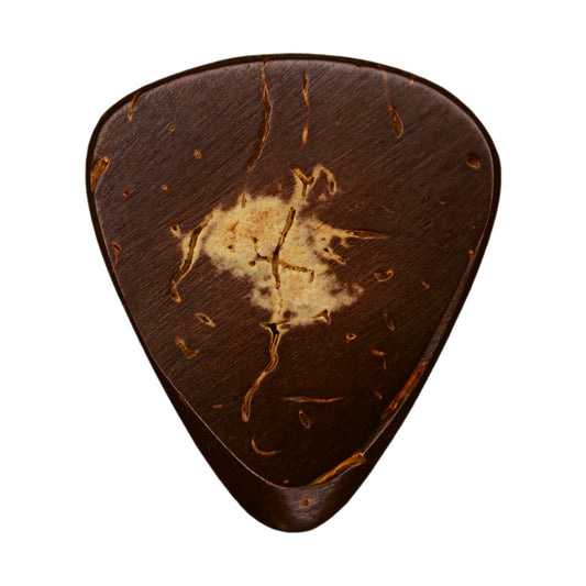 Coconut Palm Shell Guitar Or Bass Pick - 3.0 mm Ultra Heavy Gauge - 351 Wedge Shape - Natural Finish Handmade Specialty Exotic Plectrum