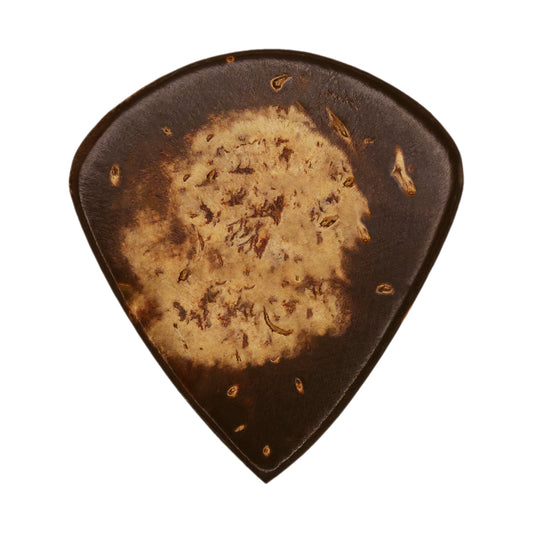 Coconut Palm Shell Guitar Or Bass Pick - 1.5 mm Ultra Heavy Gauge - Jazz XL Shape - Natural Finish Handmade Specialty Exotic Plectrum