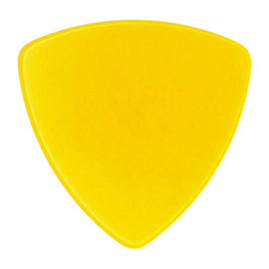 Celluloid Yellow Guitar Or Bass Pick - 0.71 mm Medium Gauge - 346 Rounded Triangle Shape