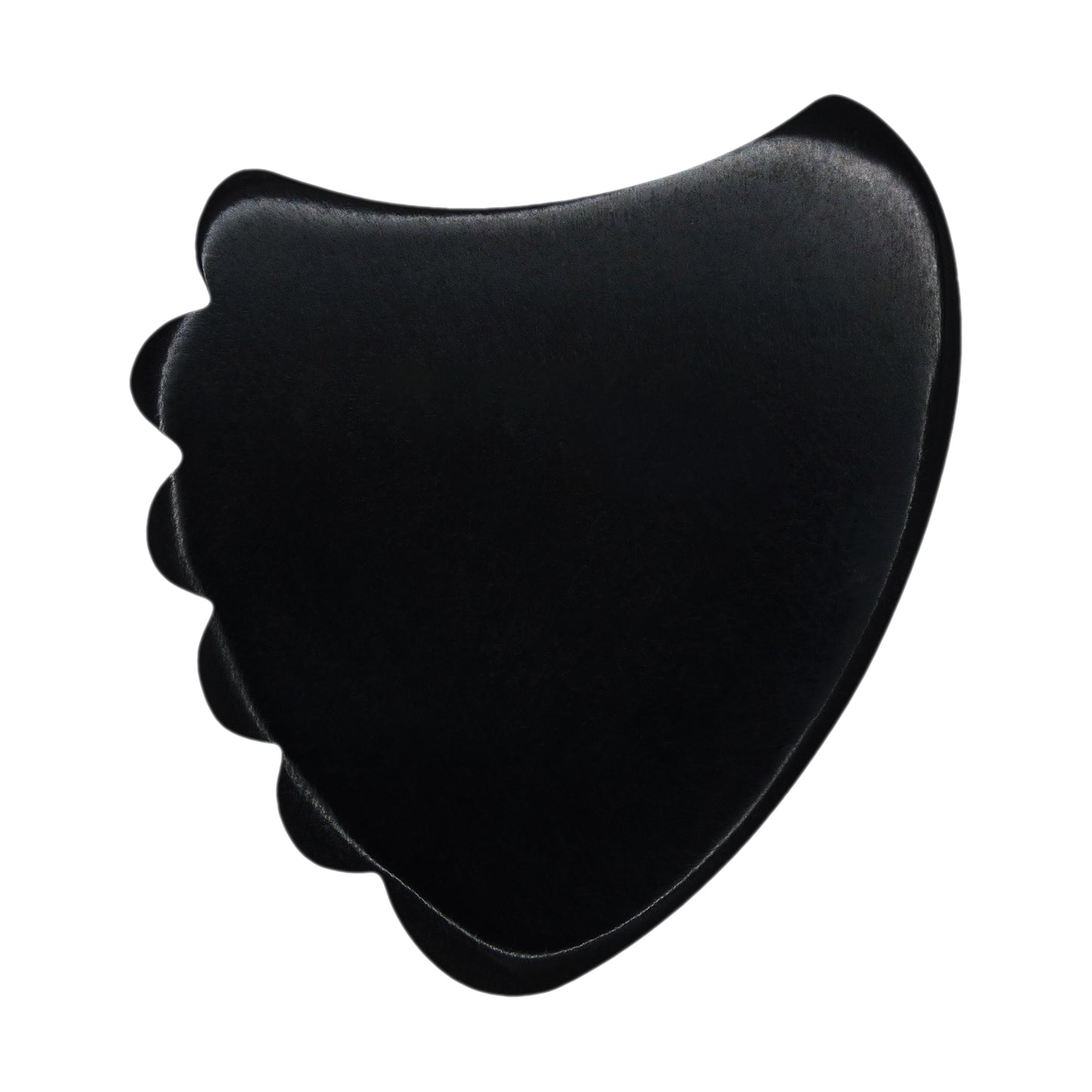 Black Buffalo Horn Guitar Or Bass Pick - 1.5 mm Ultra Heavy Gauge - 390 Shark Fin Shape - Polished Finish Handmade Specialty Exotic Plectrum