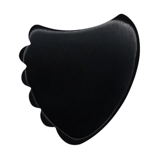 Black Buffalo Horn Guitar Or Bass Pick - 1.5 mm Ultra Heavy Gauge - 390 Shark Fin Shape - Polished Finish Handmade Specialty Exotic Plectrum