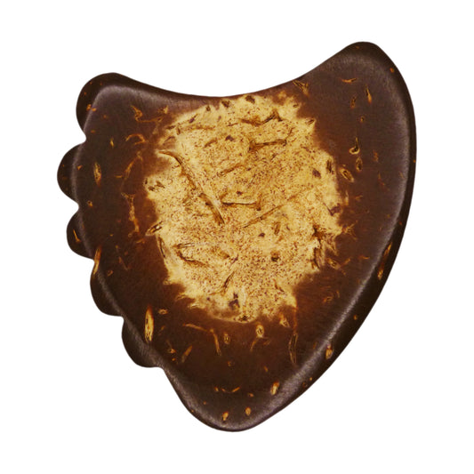 Coconut Palm Shell Guitar Or Bass Pick - 1.5 mm Ultra Heavy Gauge - 390 Shark Fin Shape - Natural Finish Handmade Specialty Exotic Plectrum