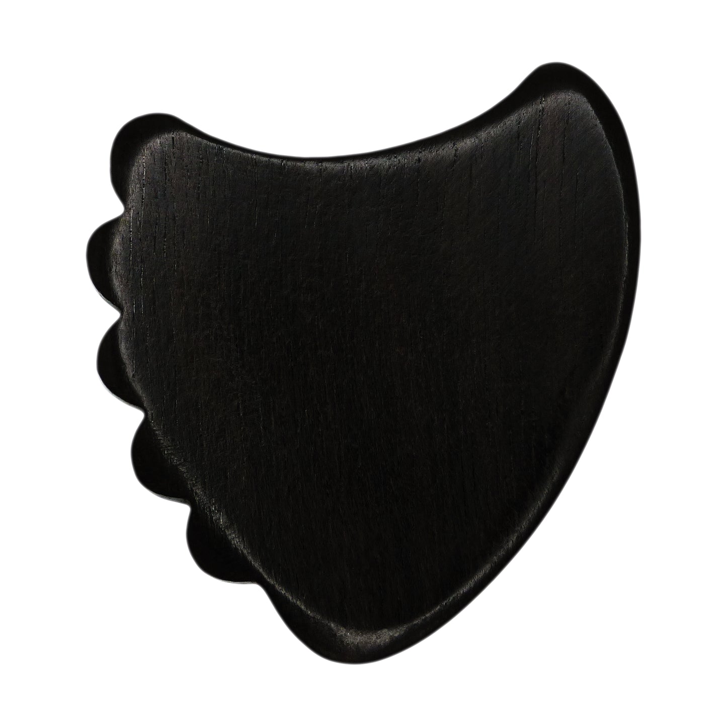 Ebony Wood Guitar Or Bass Pick - 1.5 mm Ultra Heavy Gauge - 390 Shark Fin Shape - Natural Finish Handmade Specialty Exotic Plectrum