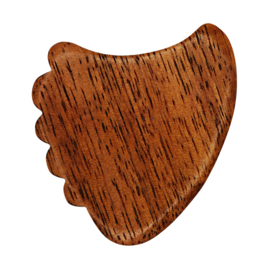 Teak Wood Guitar Or Bass Pick - 1.5 mm Ultra Heavy Gauge - 390 Shark Fin Shape - Natural Finish Handmade Specialty Exotic Plectrum