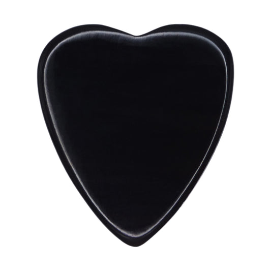 Black Buffalo Horn Guitar Or Bass Pick - 1.5 mm Ultra Heavy Gauge - 323 Heart Shape - Polished Finish Handmade Specialty Exotic Plectrum