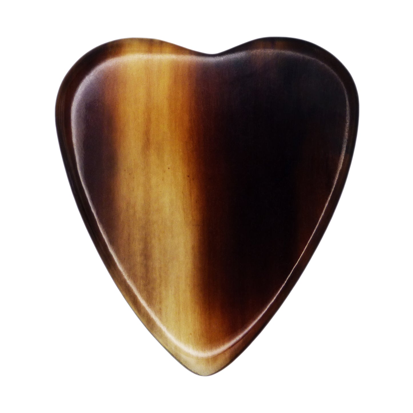 Black And White Buffalo Horn Guitar Or Bass Pick - 1.5 mm Ultra Heavy Gauge - 323 Heart Shape - Polished Finish Handmade Specialty Exotic Plectrum