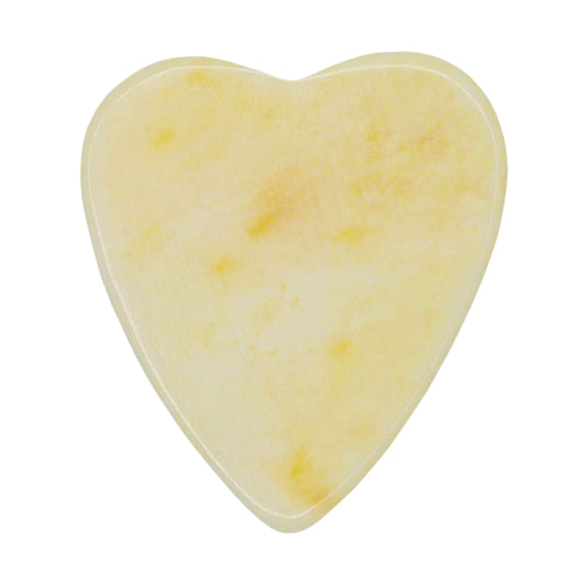Camel Bone Guitar Or Bass Pick - 1.5 mm Ultra Heavy Gauge - 323 Heart Shape - Natural Finish Handmade Specialty Exotic Plectrum