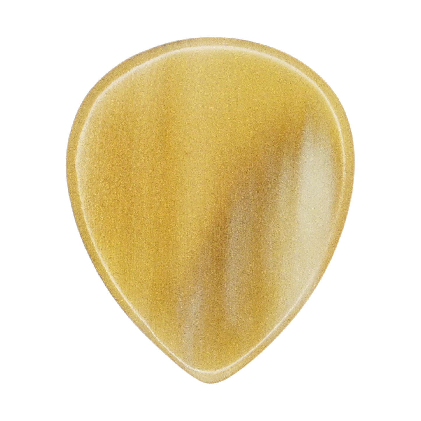 White Buffalo Horn Guitar Or Bass Pick - 1.5 mm Ultra Heavy Gauge - 347 Large Teardrop Shape - Polished Finish Handmade Specialty Exotic Plectrum