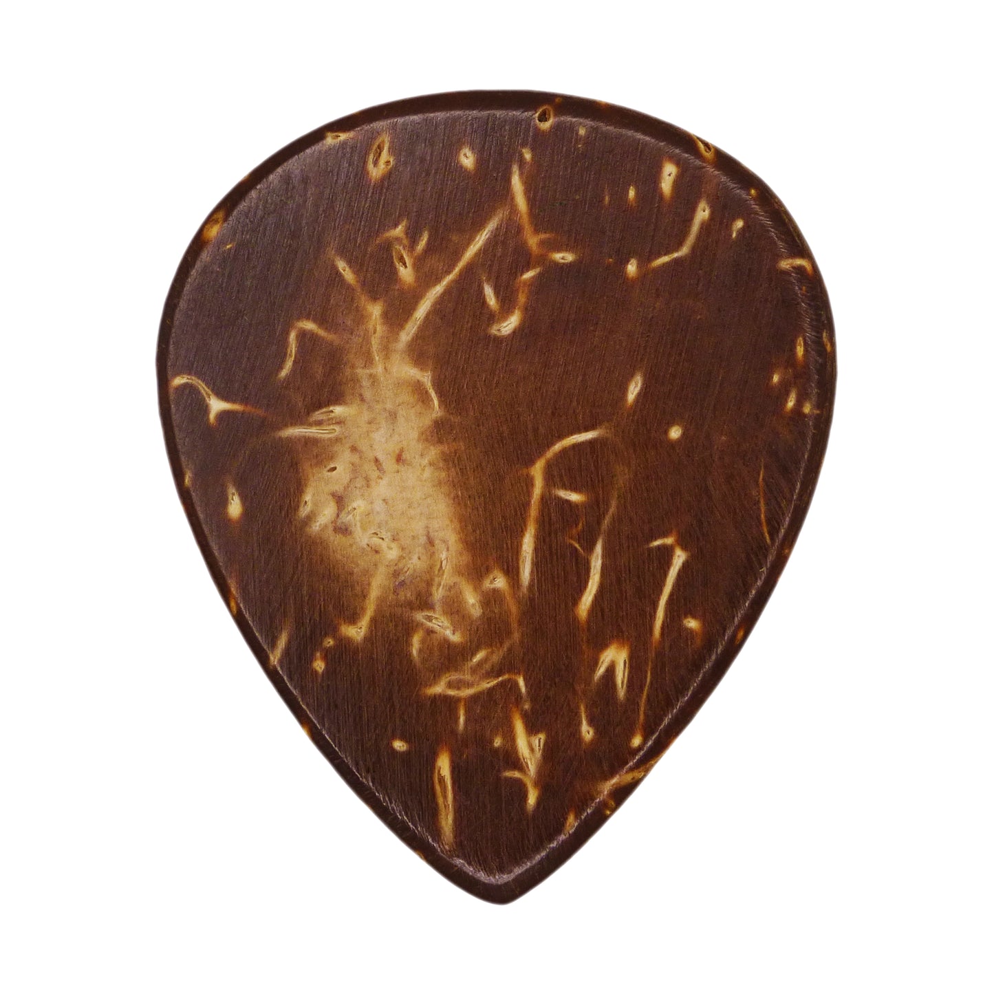 Coconut Palm Shell Guitar Or Bass Pick - 1.5 mm Ultra Heavy Gauge - 347 Large Teardrop Shape - Natural Finish Handmade Specialty Exotic Plectrum