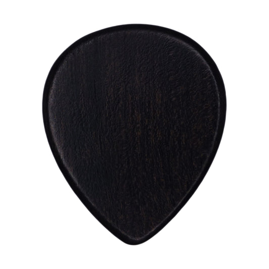 Ebony Wood Guitar Or Bass Pick - 1.5 mm Ultra Heavy Gauge - 347 Large Teardrop Shape - Natural Finish Handmade Specialty Exotic Plectrum