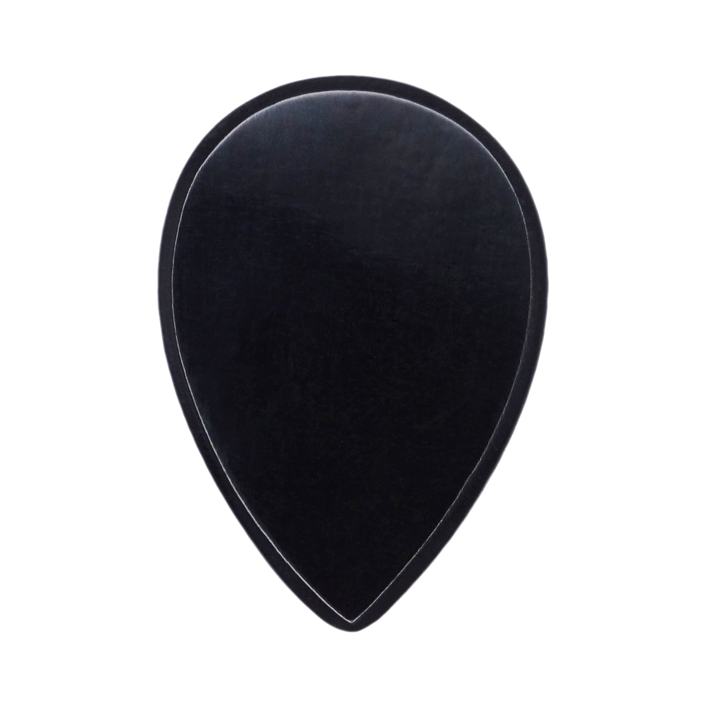 Black Buffalo Horn Guitar Or Bass Pick - 1.5 mm Ultra Heavy Gauge - 358 Small Teardrop Shape - Polished Finish Handmade Specialty Exotic Plectrum
