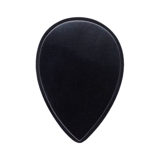 Black Buffalo Horn Guitar Or Bass Pick - 1.5 mm Ultra Heavy Gauge - 358 Small Teardrop Shape - Polished Finish Handmade Specialty Exotic Plectrum