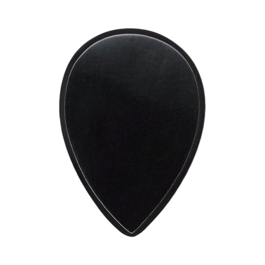 Black Buffalo Horn Guitar Or Bass Pick - 1.5 mm Ultra Heavy Gauge - 358 Small Teardrop Shape - Polished Finish Handmade Specialty Exotic Plectrum
