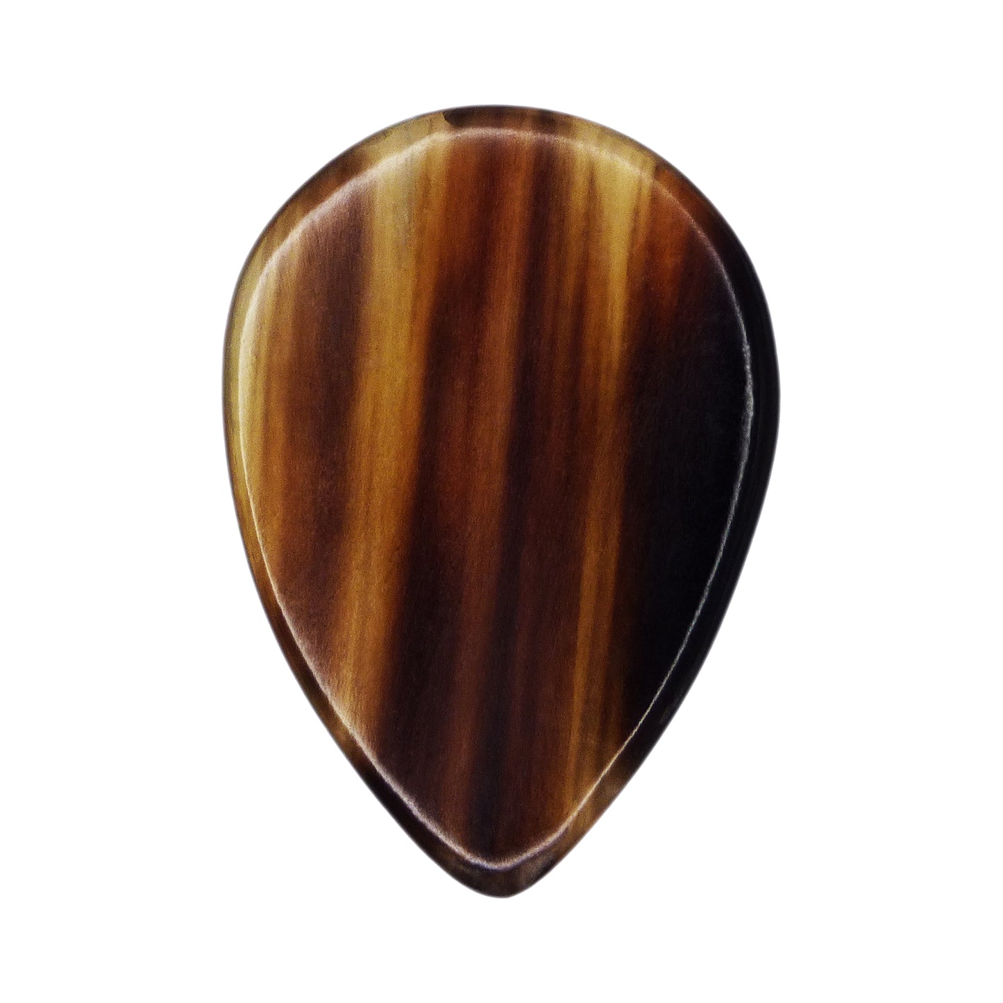 Black And White Buffalo Horn Guitar Or Bass Pick - 1.5 mm Ultra Heavy Gauge - 358 Small Teardrop Shape - Polished Finish Handmade Specialty Exotic Plectrum