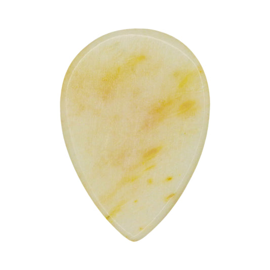 Camel Bone Guitar Or Bass Pick - 1.5 mm Ultra Heavy Gauge - 358 Small Teardrop Shape - Natural Finish Handmade Specialty Exotic Plectrum