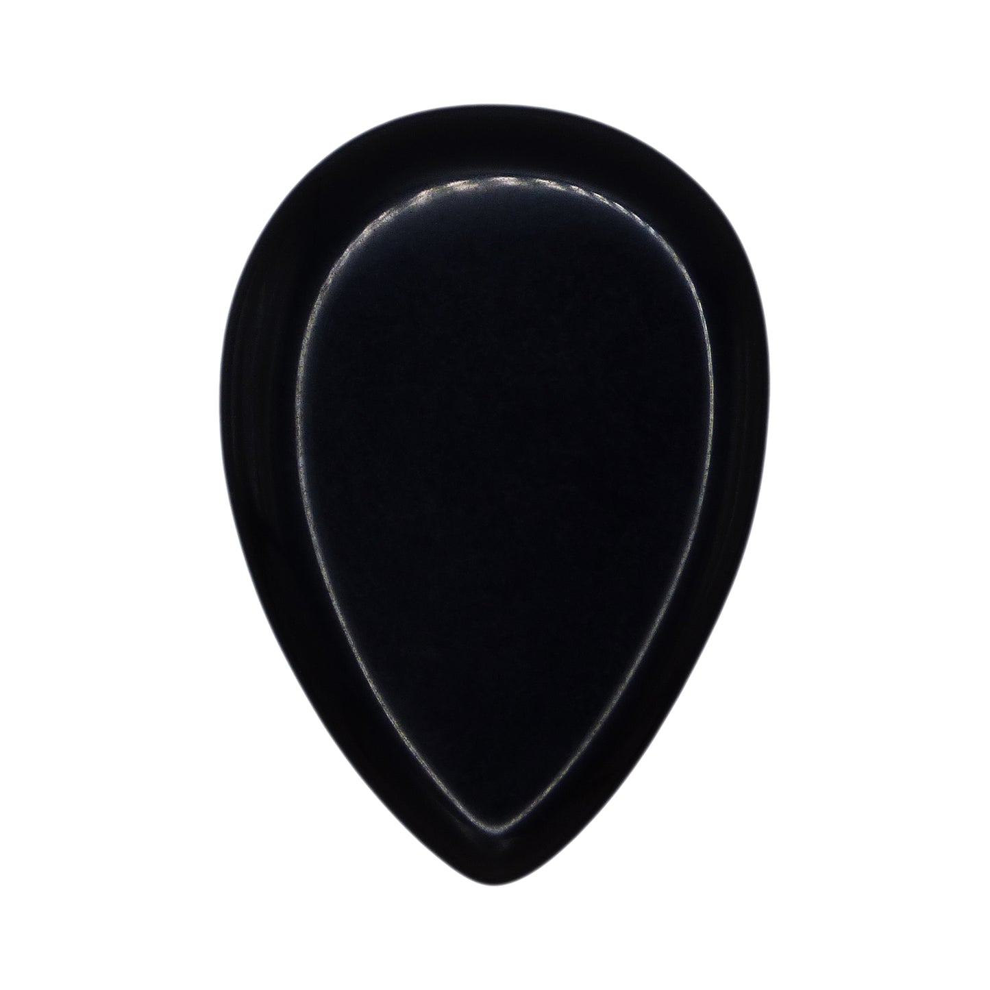 Black Obsidian Volcanic Glass Stone Guitar Or Bass Pick - 3.0 mm Ultra Heavy Gauge - 358 Small Teardrop Shape - Specialty Handmade Gemstone Exotic Plectrum