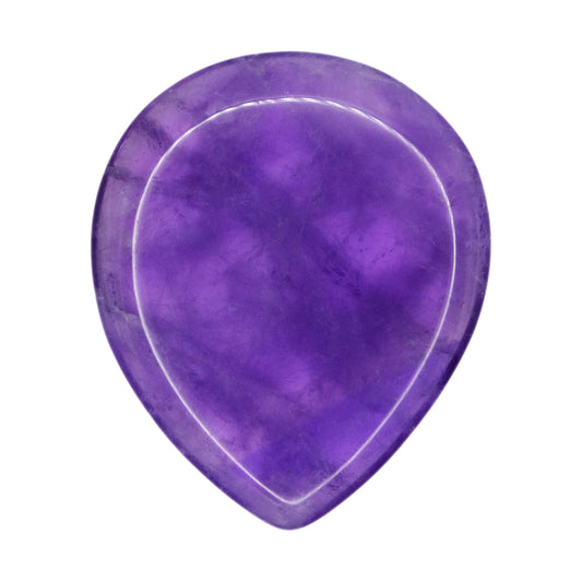 Amethyst Stone Guitar Or Bass Pick - 3.0 mm Ultra Heavy Gauge - 347 Large Teardrop Shape - Specialty Handmade Gemstone Exotic Plectrum