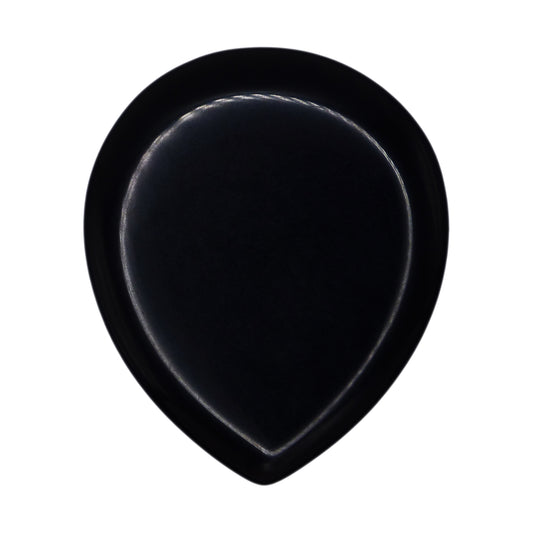 Black Obsidian Volcanic Glass Stone Guitar Or Bass Pick - 3.0 mm Ultra Heavy Gauge - 347 Large Teardrop Shape - Specialty Handmade Gemstone Exotic Plectrum
