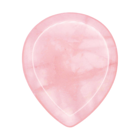 Rose Quartz Stone Guitar Or Bass Pick - 3.0 mm Ultra Heavy Gauge - 347 Large Teardrop Shape - Specialty Handmade Gemstone Exotic Plectrum
