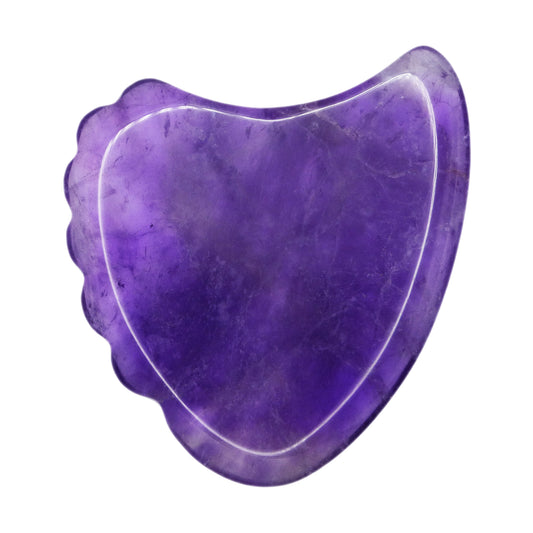 Amethyst Stone Guitar Or Bass Pick - 3.0 mm Ultra Heavy Gauge - 390 Shark Fin Shape - Specialty Handmade Gemstone Exotic Plectrum
