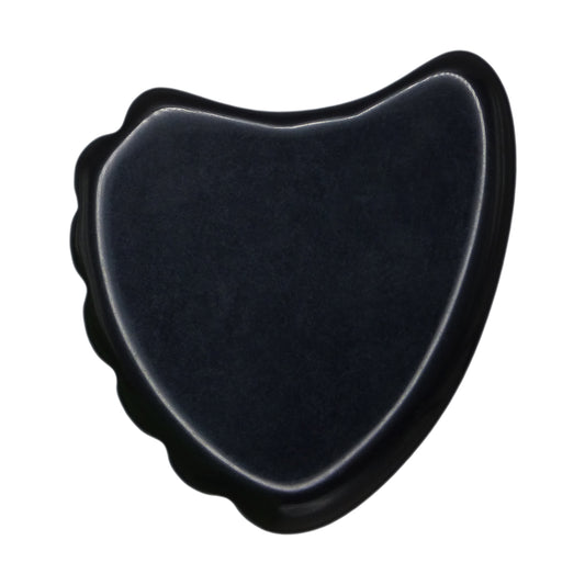 Black Obsidian Volcanic Glass Stone Guitar Or Bass Pick - 3.0 mm Ultra Heavy Gauge - 390 Shark Fin Shape - Specialty Handmade Gemstone Exotic Plectrum