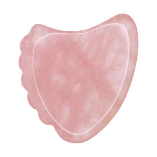 Rose Quartz Stone Guitar Or Bass Pick - 3.0 mm Ultra Heavy Gauge - 390 Shark Fin Shape - Specialty Handmade Gemstone Exotic Plectrum