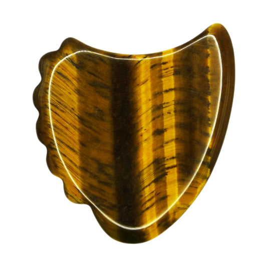 Yellow Tiger's Eye Stone Guitar Or Bass Pick - 3.0 mm Ultra Heavy Gauge - 390 Shark Fin Shape - Specialty Handmade Gemstone Exotic Plectrum