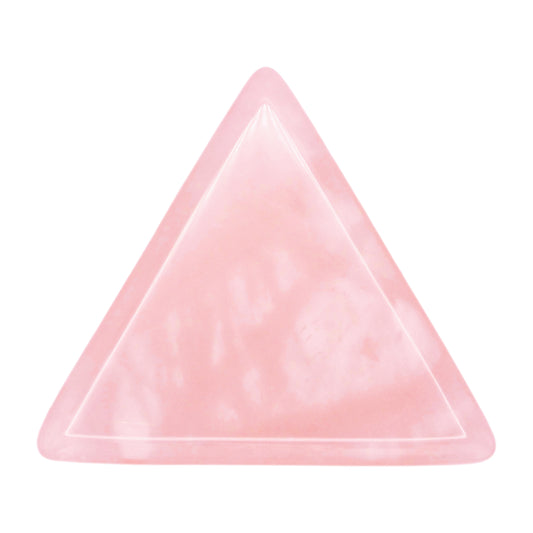 Rose Quartz Stone Guitar Or Bass Pick - 3.0 mm Ultra Heavy Gauge - 355 Large Triangle Shape - Specialty Handmade Gemstone Exotic Plectrum
