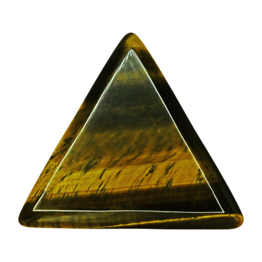 Yellow Tiger's Eye Stone Guitar Or Bass Pick - 3.0 mm Ultra Heavy Gauge - 355 Large Triangle Shape - Specialty Handmade Gemstone Exotic Plectrum