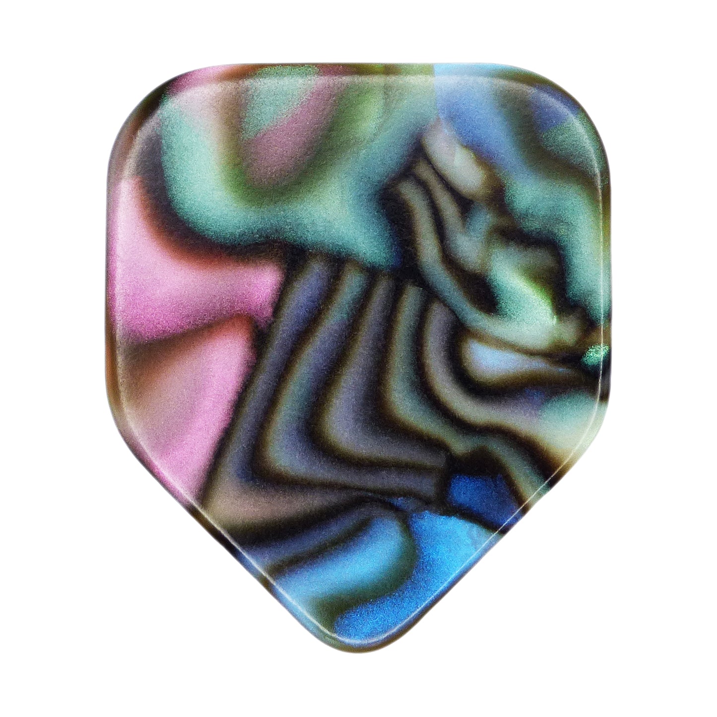 Celluloid Abalone Guitar Or Bass Pick - 0.96 mm Heavy Gauge - 330 Medium Home Plate Shape