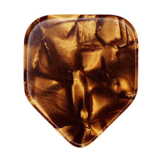 Celluloid Brown Pearl Guitar Or Bass Pick - 0.96 mm Heavy Gauge - 330 Medium Home Plate Shape