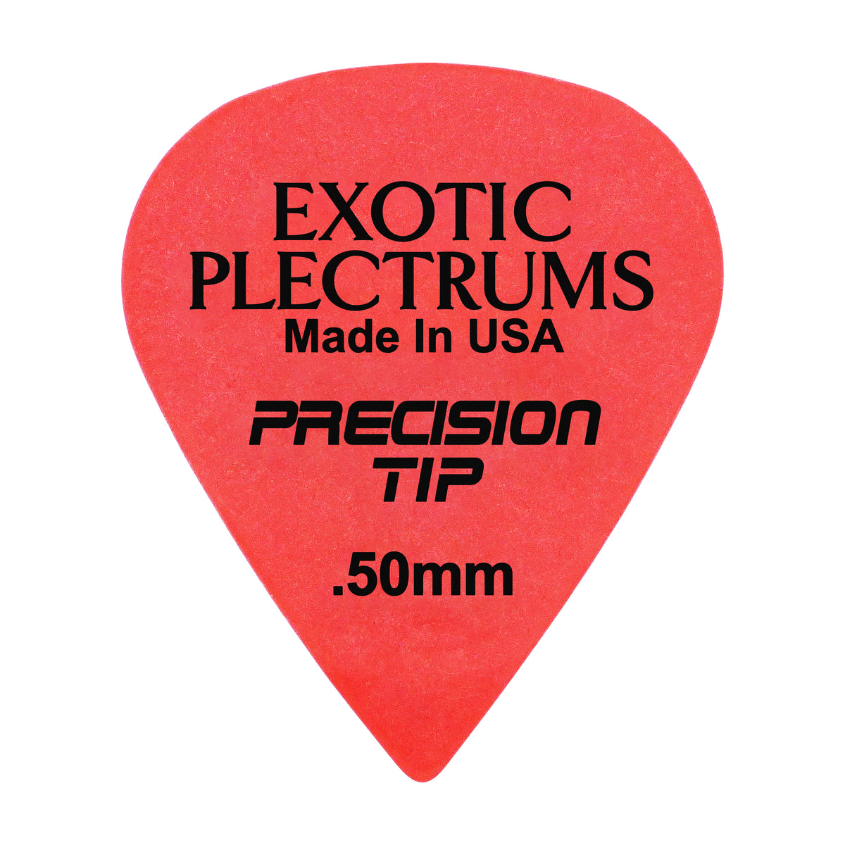 Exotic Plectrums Delrin Red Guitar Or Bass Pick - 0.50 mm Light Gauge - Premium Made In USA - Extra Sharp 351 Precision Tip Shape