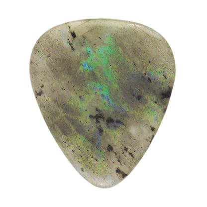 Labradorite Stone Guitar Or Bass Pick - 3.0 mm Ultra Heavy Gauge - 351 Shape - Specialty Handmade Gemstone Exotic Plectrum