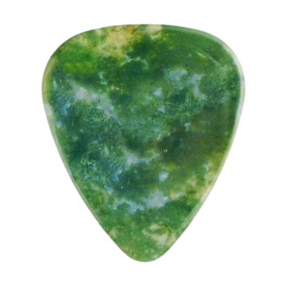 Green Moss Agate Stone Guitar Or Bass Pick - 3.0 mm Ultra Heavy Gauge - 351 Shape - Specialty Handmade Exotic Plectrum