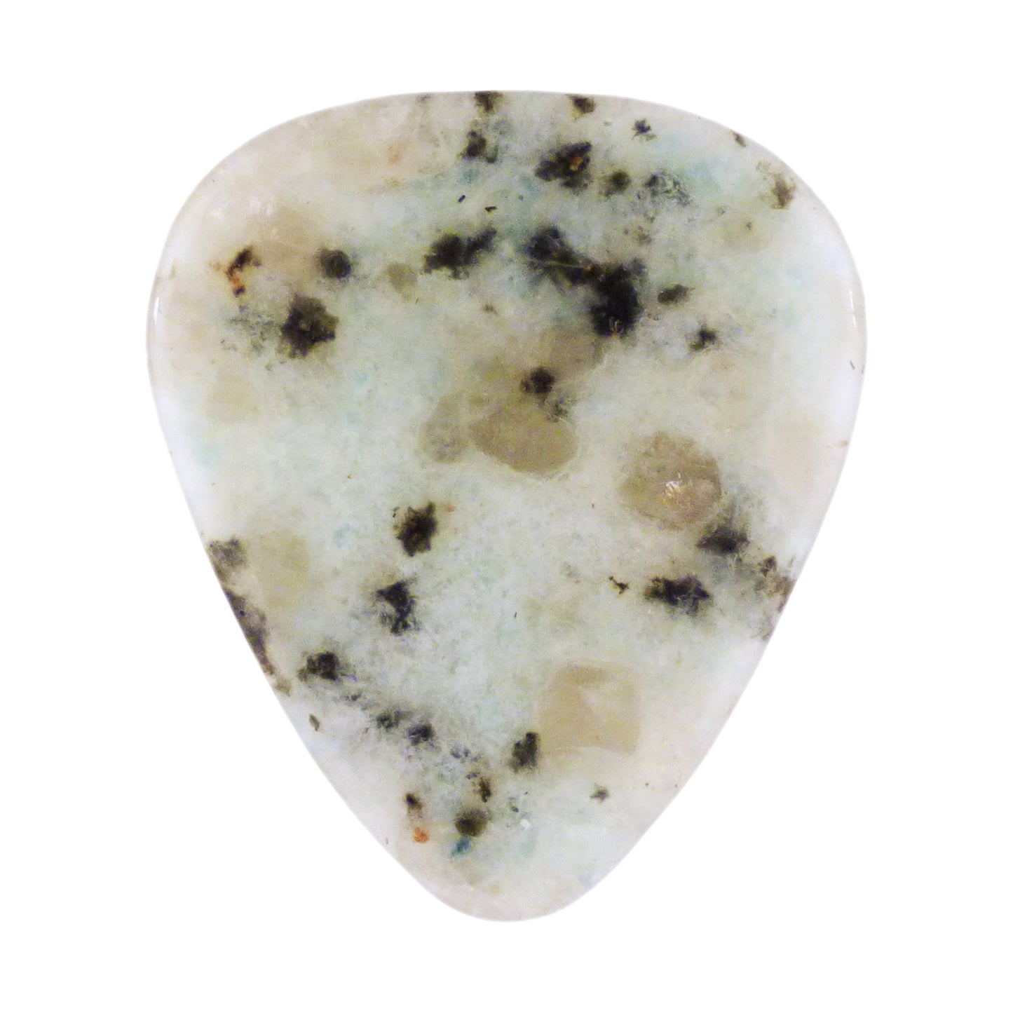 Kiwi Jasper Stone Guitar Or Bass Pick - 3.0 mm Ultra Heavy Gauge - 351 Shape - Specialty Handmade Gemstone Exotic Plectrum