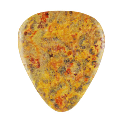 Leopard Skin Jasper Stone Guitar Or Bass Pick - 3.0 mm Ultra Heavy Gauge - 351 Shape - Specialty Handmade Gemstone Exotic Plectrum