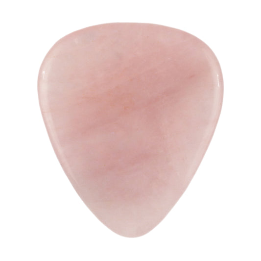 Rose Quartz Stone Guitar Or Bass Pick - 3.0 mm Ultra Heavy Gauge - 351 Shape - Specialty Handmade Gemstone Exotic Plectrum